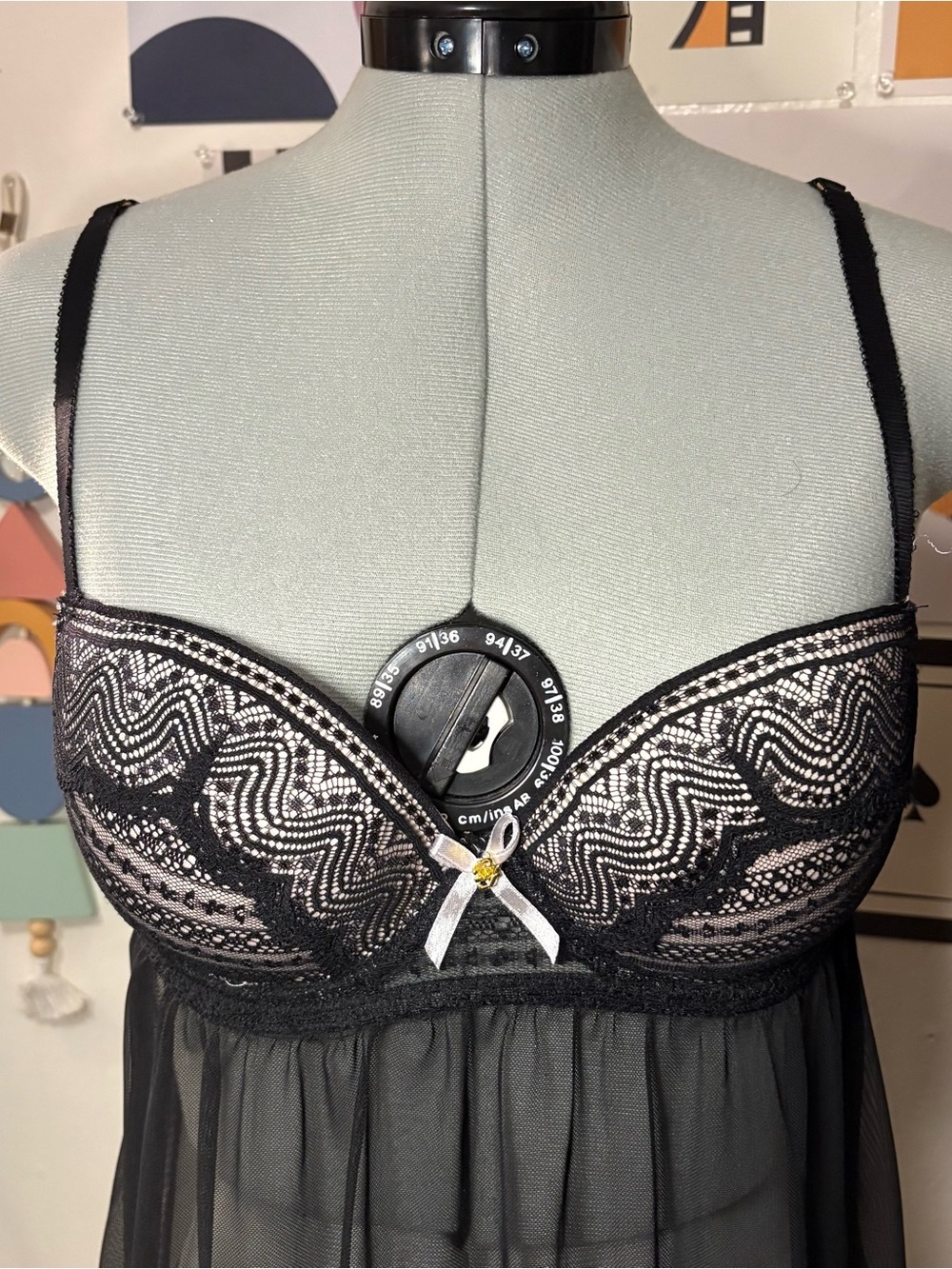 Daisy Fuentes Black Lace Babydoll – Size M - Picture 2 of 7